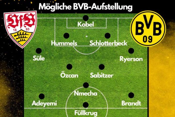 Aufstellungen: Teilnehmer: Vfb Stuttgart Gegen Bvb